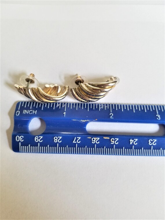 Sterling Large Earrings / Sterling Pierced Earrin… - image 5