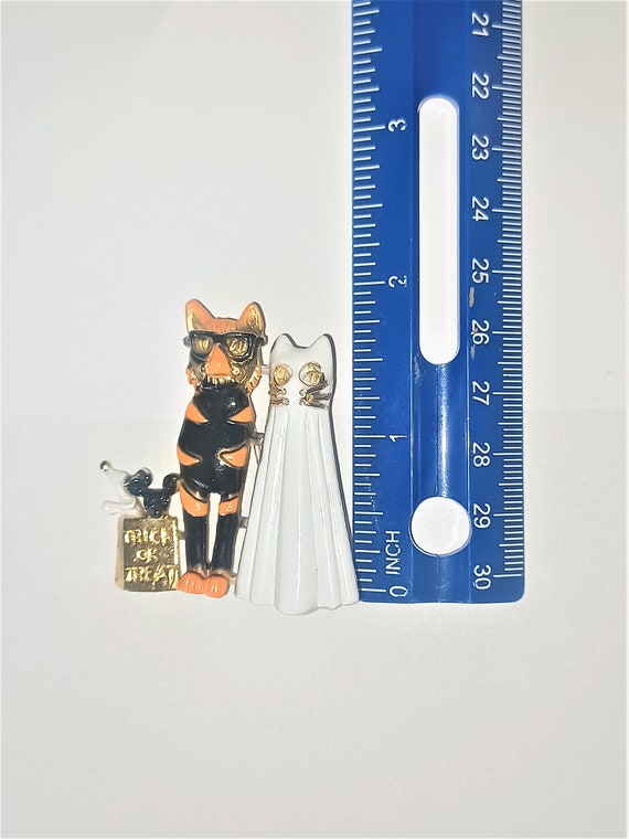 Halloween Brooch / Pin/ Pin / Halloween Cat Brooc… - image 3