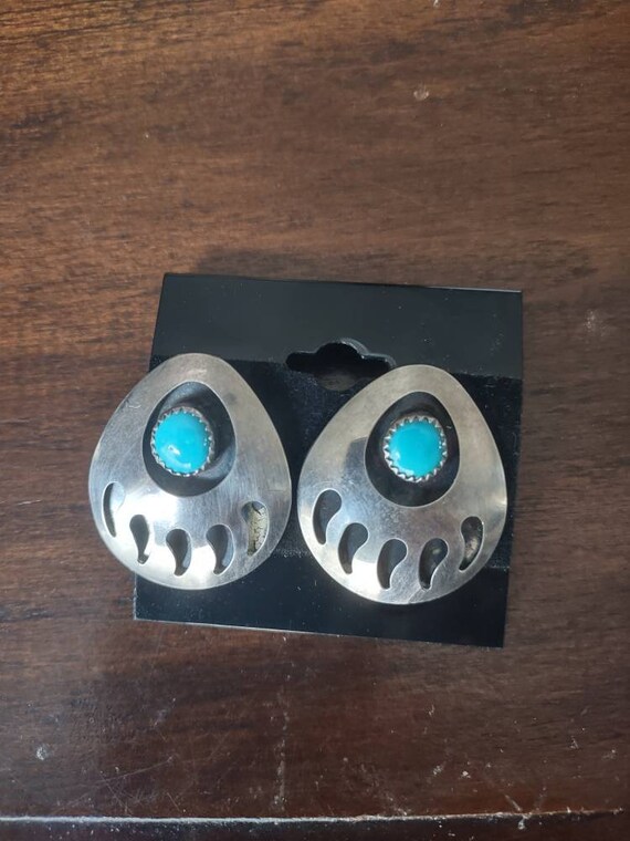 Turquoise Earrings/ Silver Indian Earrings / Indi… - image 4