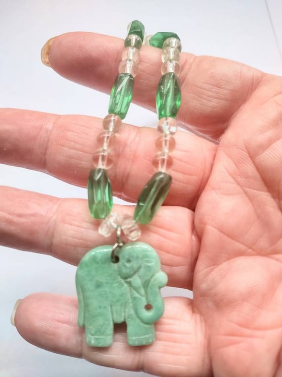 Elephant Necklace / Aventurine Necklace / Elephant