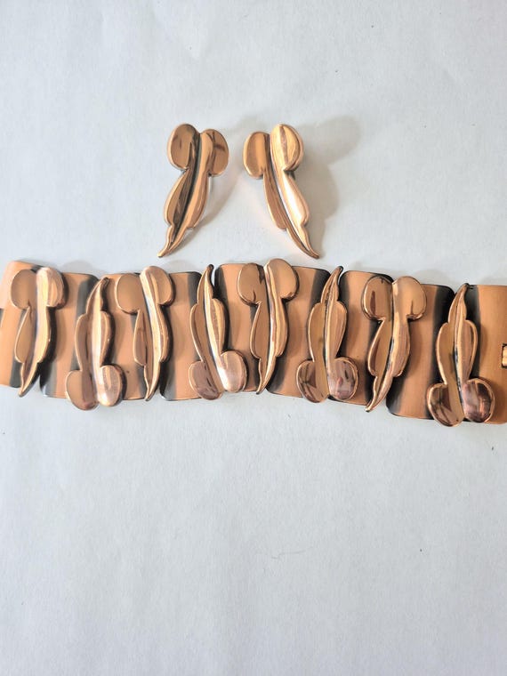 Renoir Bracelet / Renoir Earrings / Renoir Jewelry Set/ Wide Copper Bracelet / Copper Bracelet / Copper Earrings / Designer Necklace
