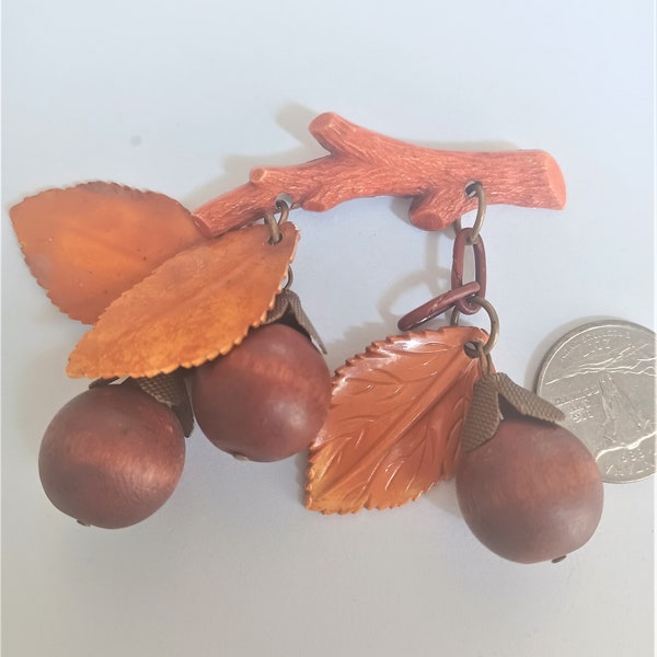 Miriam Haskell Brooch / Pin / Miriam Haskell Jewelry / Acorn Brooch / Pin / Acorn Jewelry / Autumn Brooch / Pin / Autumn Jewelry