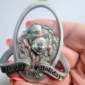 Disney Ornament/ Mickey Mouse Ornament/ Disney Ornament / Mickey Mouse Items/ Pewter ornaments / Disney Items / Christmas  Ornament