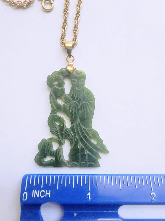Vintage Jade Necklace / Jade Jewelry / Jade Pendant / Jade Necklace / Filigree Jewelry /Rose Jewelry / Rose Necklace / Hand Carved Jade