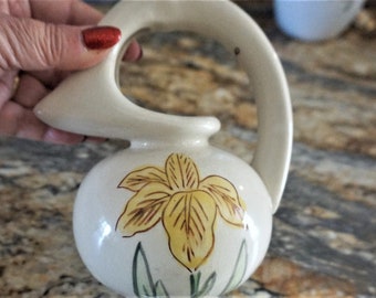 Jarra vintage / Jarra para crema / Jarra floral / Jarra Land O Palms / Jarra única / Platos únicos / Artículos florales / Jarra única para crema
