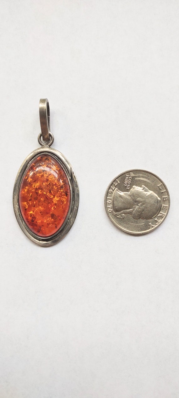 Sterling Amber Pendant / Amber Pendant / Amber Jew