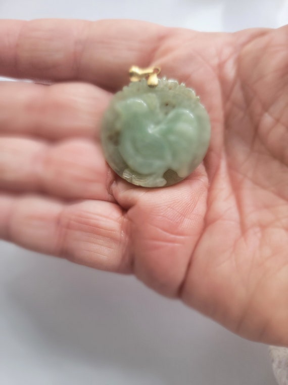 Jade 14kt Pendant / Jade Necklace / Jade Jewelry /