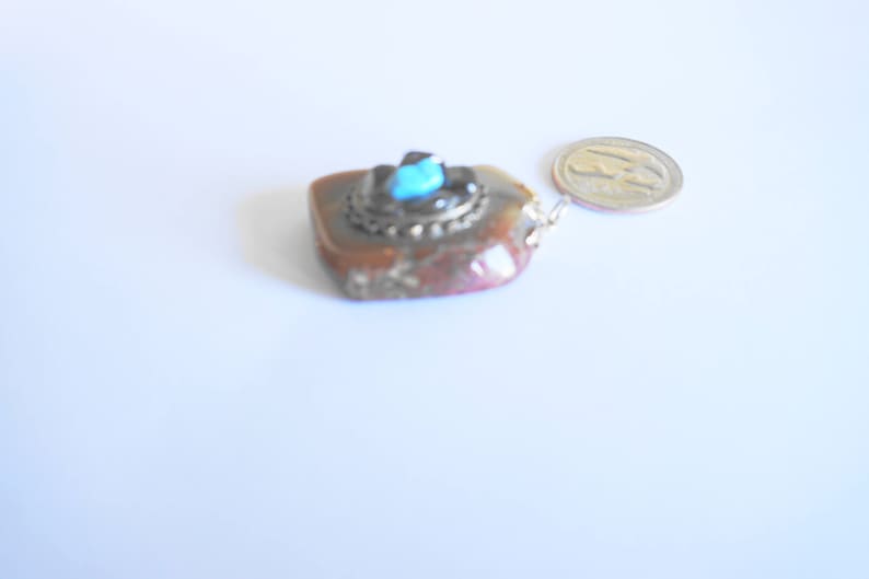 Vintage Stone Necklace Turquoise Necklace Stone Jewelry Turquoise Jewelry Stone Pendant Turquoise Pendant Stone Items