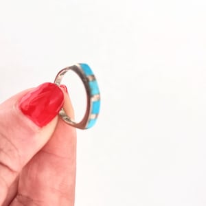 Sterling Turquoise Ring / Turquoise Jewelry / Inlaid Turquoise Ring / Silver Turquoise Ring / Turquoise Jewelry / Sterling Ring /Sterling