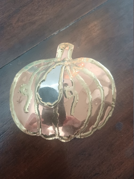 Vintage Handcrafted Pumpkin Brooch / Pin/Hand Made