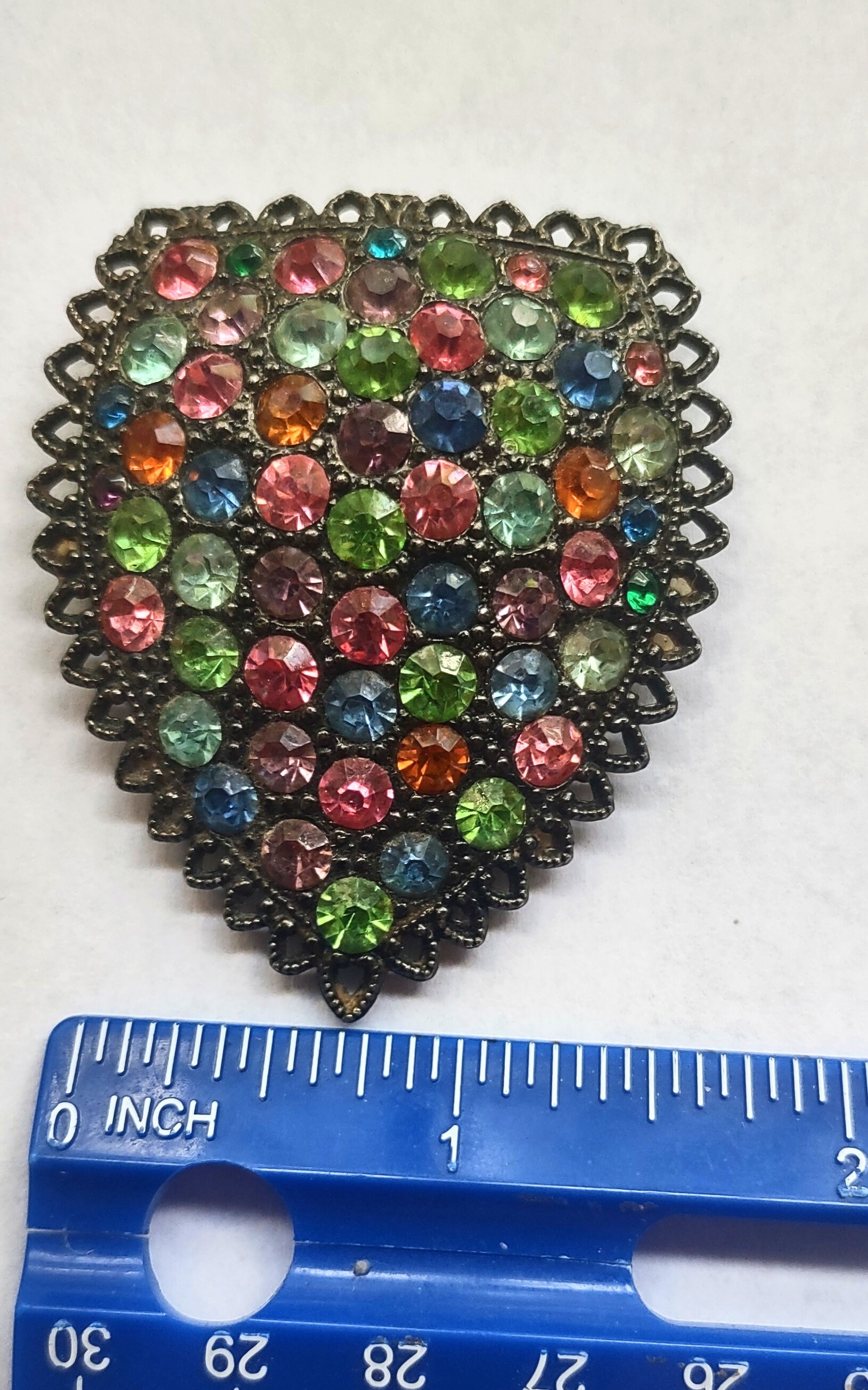 Antique Dress Clip / Antique Jewelry/ Dress Clip / Rhinestone Dress Clip / Large Dress Clip / Statement Brooch / Statement Jewelry