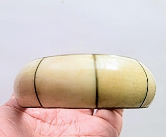 Bone Statement Bracelet: Brass Inlay Bangle - image 1