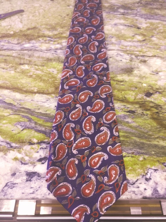 Italian Silk Tie / Silk Tie / Italy Tie / Hand Made Silk Tie / Paisley Silk Tie / Paisley Tie / Italian Items / Patriotic Tie