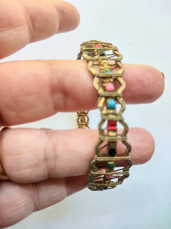 Vintage Wire Bracelet / Bangle Bracelet / Multico… - image 2