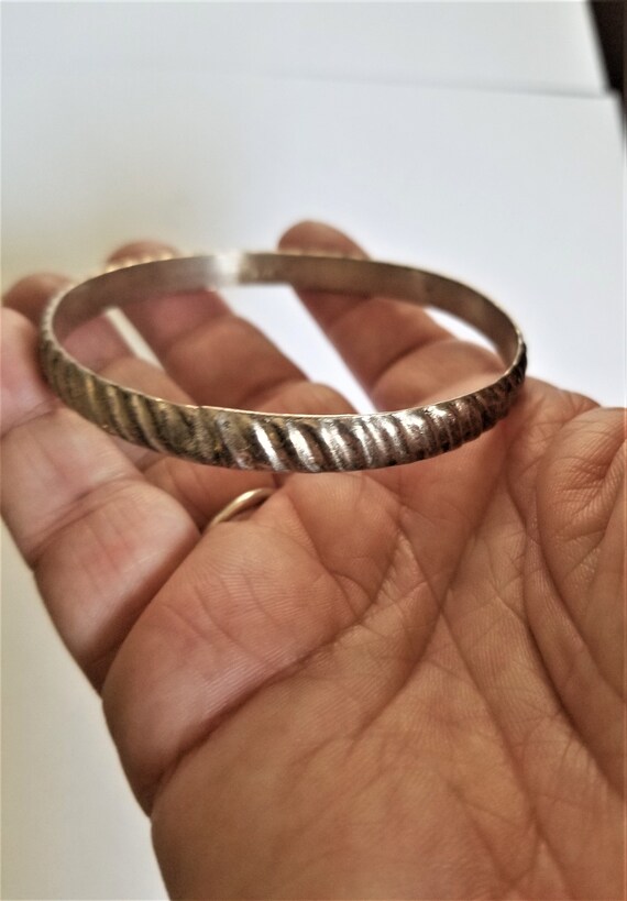 Vintage Sterling Bracelet / Sterling Bangle Brace… - image 3