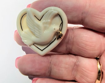 Lenox Dove Brooch: Porcelain Heart Pin