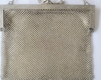 ドイツシルバー財布/アンティーク財布/ドイツシルバー製品/アンティークシルバー製品/シルバーメッシュ財布/メッシュ財布/エドワード朝時代の製品/
