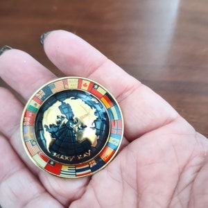 Mary Kay Pendant / World Pendant / World Jewelry/ Mary Kay Necklace/ World Necklace/ World Flags / 3d Pendant / Designer Pendant