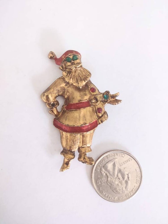 Vintage Santa Brooch / Pin / Old Fashioned Santa B