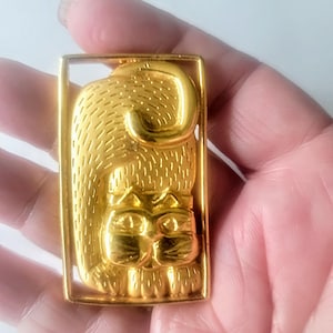 JJ Brooch/ Pin/ JJ Cat Brooch/ Pin/ Cat Brooch/ Pin/ Gold JJ Cat Brooch/ Pin/ Cat Jewelry/ Cat Items / Cat Decor /