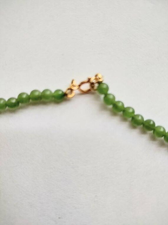 Green Jade Necklace /  14kt Jade Necklace / Jade … - image 5