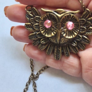 Large Owl Necklace/ Owl Necklace/ Owl Items/ Owl Jewelry/ Gold Owl Necklace/ Bird Necklace/ Statement Necklace / Statement Jewelry