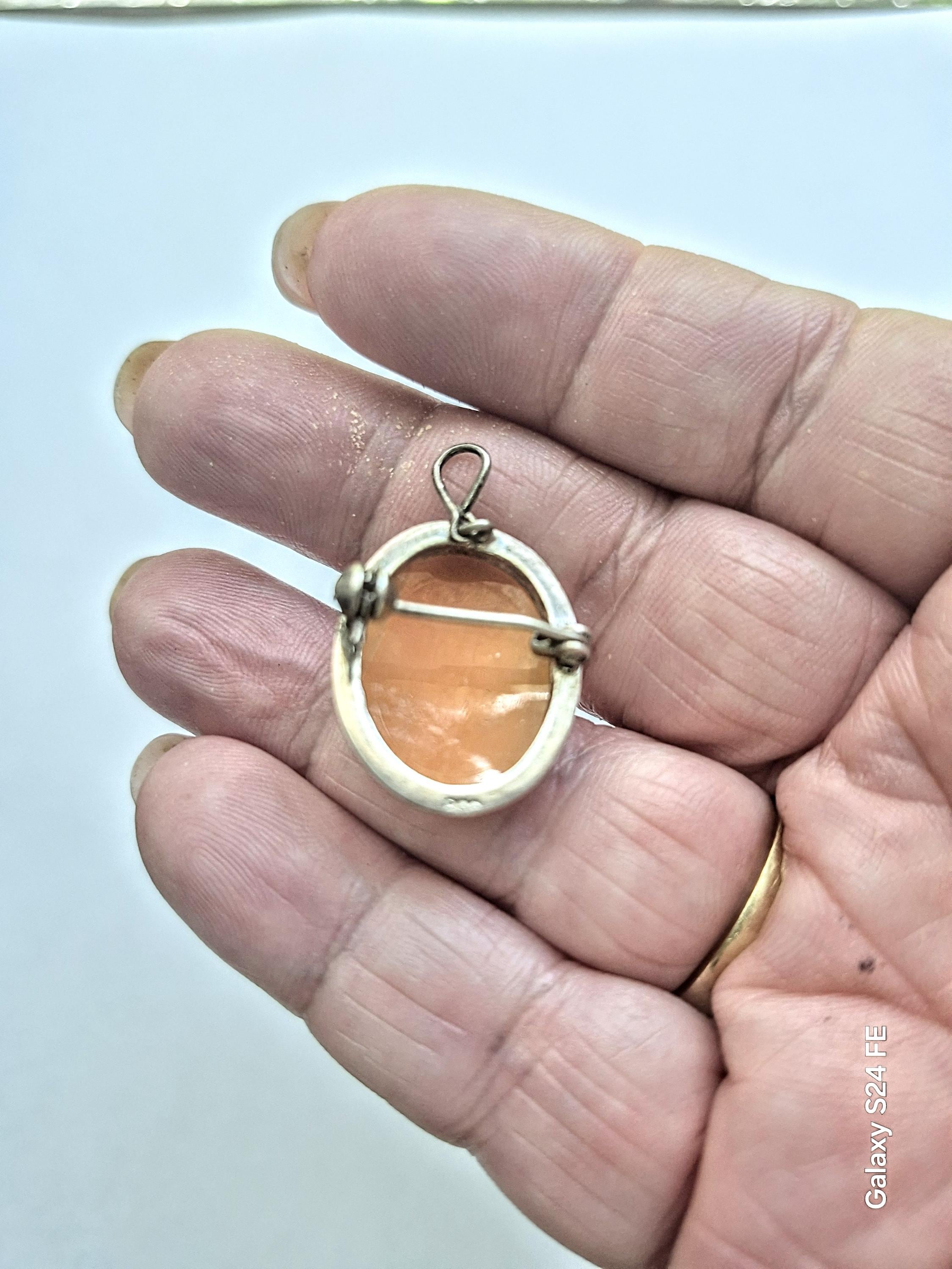 Antique Shell Cameo Pendant: 800 Silver Setting, Gift Box - Etsy