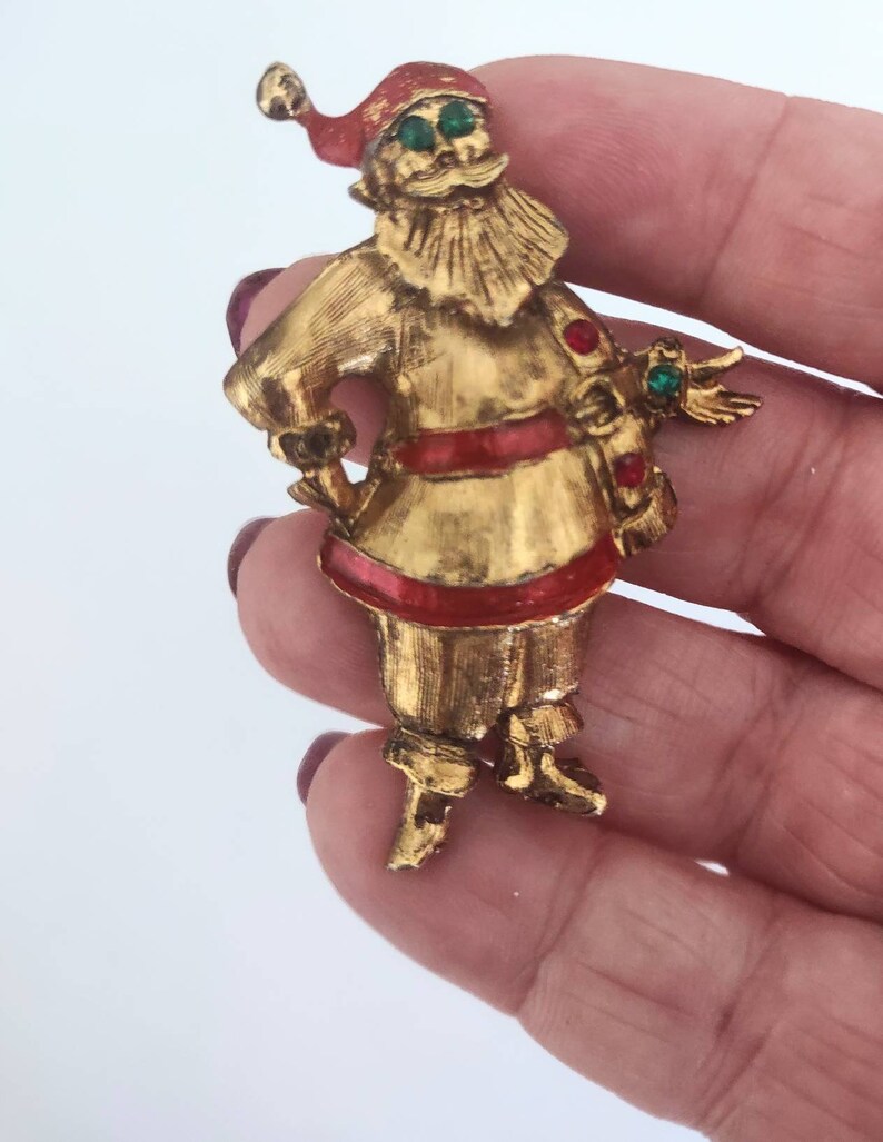 Vintage Santa Brooch / Pin / Old Fashioned Santa Brooch / Pin / Santa Brooch / Pin / Christmas Brooch / Pin / Vintage Santas / Santa Items image 2