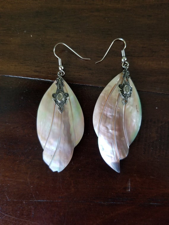 Abalone Earrings / Abalone Jewelry / Pierced Earrings / Shell Jewelry / Shell Earrings / Beach Jewelry / Abalone Items / Shell Decor