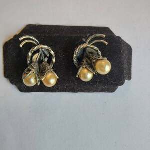 Silber Markasit Ohrringe / Perlen Ohrclips / Perlen Ohrringe / Perlen Schmuck / Markasit Schmuck / Silber Ohrclips / Silber Perlen Ohrringe
