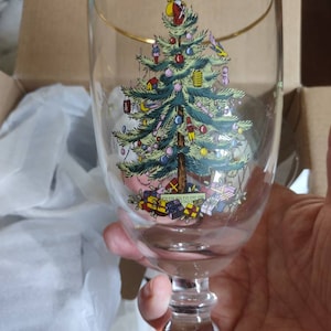 Spode Glasses / Christmas Glasses/ Spode Items / Spode Goblet Glasses/ Christmas Dishes / Christmas Items / Christmas Tree Items /