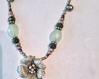 Dogwood Necklace/ Sterling Necklace /Floral  Items/ Dogwood Jewelry/ Silver Jewelry/ Floral Jewelry / Floral Necklace / Dogwood  Decor