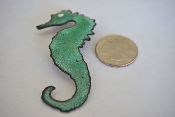 Seahorse Brooch / Pin / Hand Crafted Copper Brooc… - image 2