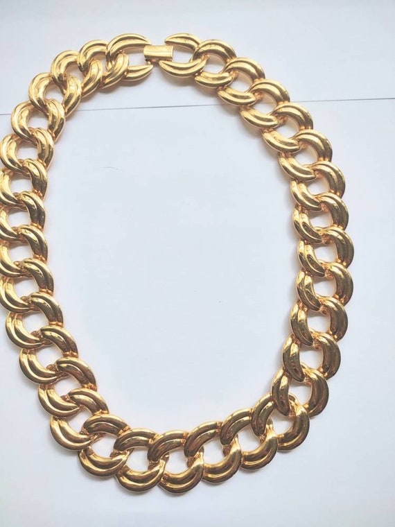 Vintage Napier necklace gold chain & faux pearls, 1980`s ca, American in Vintage  Necklaces & Pendants from Roomscape