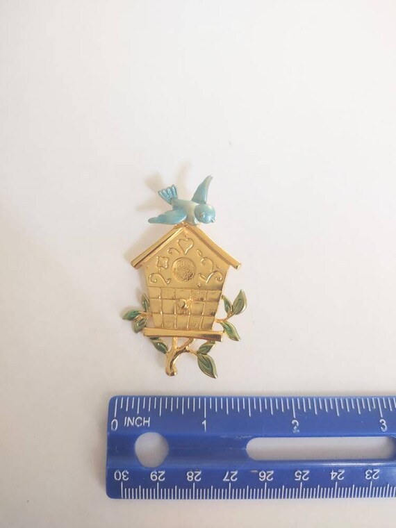 JJ Birdhouse Brooch / Pin / Birdhouse Jewelry / B… - image 3