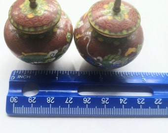 Miniature Vase / Miniatures / Cloisonne Vase / Cloisonne Miniatures / Cloisonne Items / Dragon Decor / Asian Miniatures