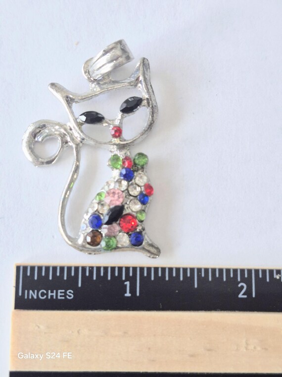 Large Cat Brooch/ Pin/ Cat Jewelry/ Rhinestone Brooch / Pin / Cat Items/ Cat Decor Cat Brooch / Pin / Silver Cat Brooch/ Pin / Silver Jewelr