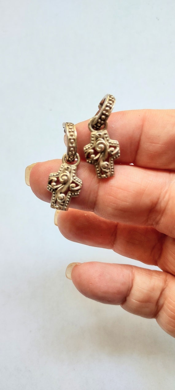 Silver Cross Earrings/ Sterling Earrings/ Cross Ea