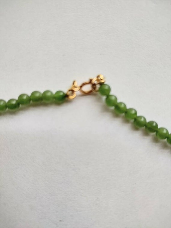 Green Jade Necklace /  14kt Jade Necklace / Jade … - image 4