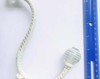Large White Hook/ Shabby Chic Hook / Detressed Decor/ Destressed Hook / Barnyard Decor/ Glass Hook / Destressed Items / Shabby Chic Items