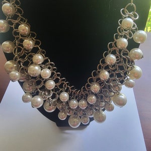 Large Pearl Necklace/ Chunky Necklace/ Statement Necklace / Choker Necklace/ Pearl Jewelry/ Statement  Jewelry/ Pearl Necklace