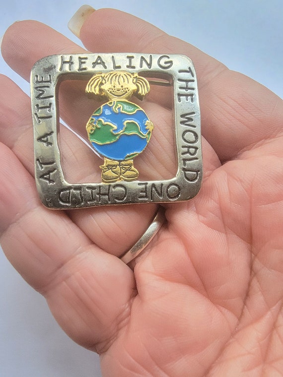 Children Brooch / Pin / Heart Brooch / Pin / Peace Brooch / Pin / Newpro Brooch / Pin / Designer Brooch / Pin / Teacher Brooch / Pin