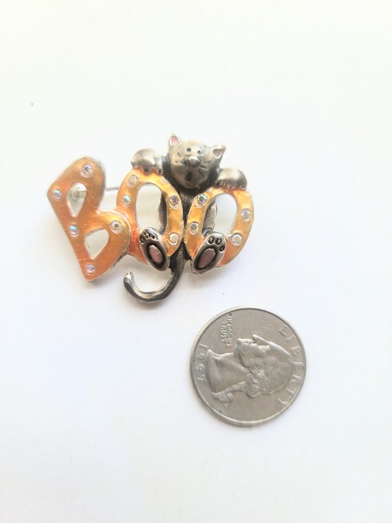 Halloween Brooch /Pin / Cat Brooch / Pin / Rare B… - image 2