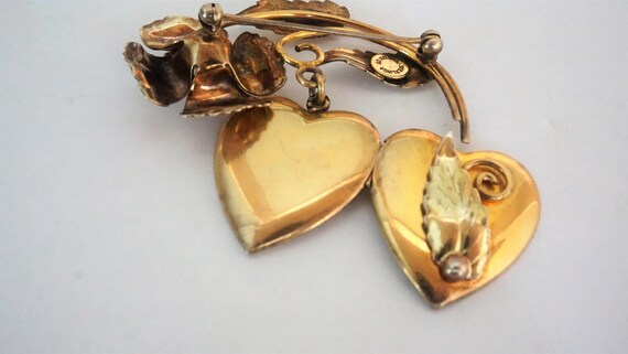 Vintage Gold Locket Brooch / Pin / Locket Jewelry… - image 6