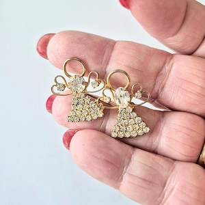 Angels Brooch/ Pin/ Angel Jewelry/ Angel Items / Christmas Brooch/ Pin / Christmas Items / Christmas Jewelry/ Rhinestone Pin
