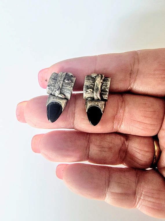 Onyx Silver Earrings/ Art Deco Earrings/ Onyx Jewelry / Art Deco Jewelry/ Onyx Earrings/ Silver Art Deco Earrings / Art Deco Items