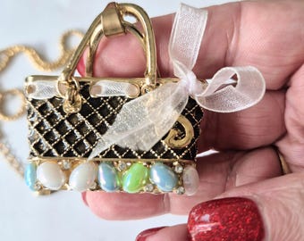 Betsy Johnson  / Easter Neclace /  Easter Items  / Designer Necklace / Easter Jewelry / Easter Gifts / Easter Egg Items / Purse Necklace