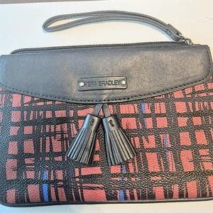 Monedero Vera Bradly / Monedero a cuadros / Artículos a cuadros / Monedero de diseñador / Artículos de diseñador / Monedero de vinilo / Monedero pequeño con pulsera / Vera Bradly Ite