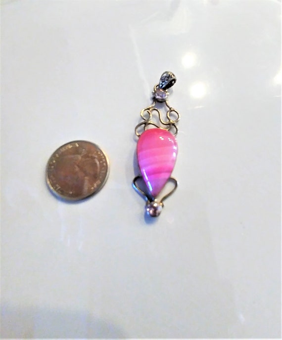 Sterling Pink Pendant / Silver Pink Pendant / Ster