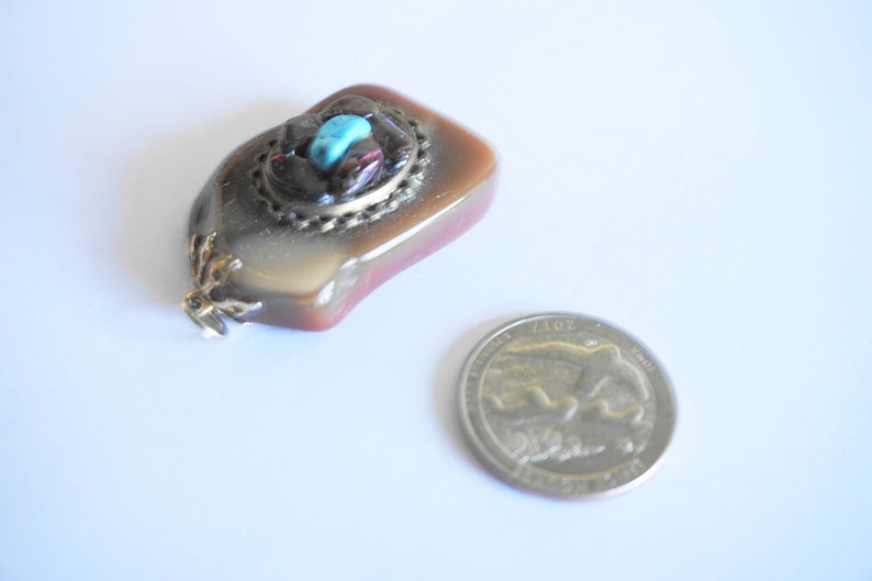 Vintage Stone Necklace Turquoise Necklace Stone Jewelry Turquoise Jewelry Stone Pendant Turquoise Pendant Stone Items